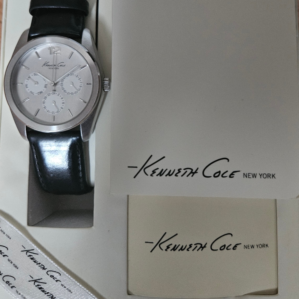 Kenneth Cole Silver and Black Men's Watch